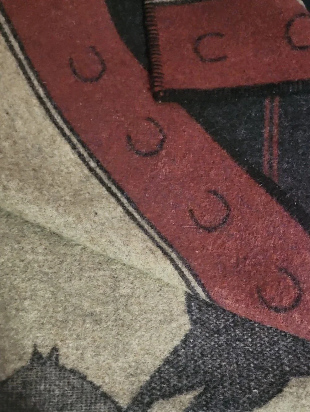 RARE! 1995 Wellspring Wool Mid Wieght Blanket - Horse Print